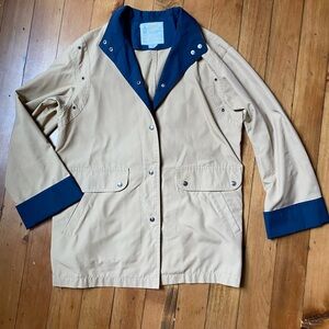 Two-Tone Beige and Navy London Fog Lightweight Jacket